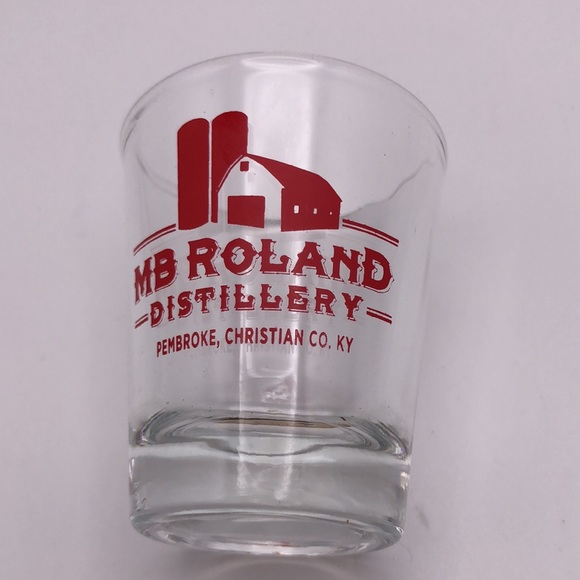 MB ROLAND DISTILLERY SHOT GLASS, PEMBROKE, CHRISTIAN CO. KENTUCKY - Picture 2 of 5